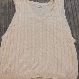 Aeropostale Cream Cable Knit Sweater Vest